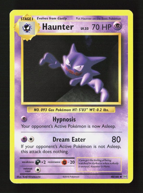 Haunter 48/108 Uncommon Evolutions Pokemon Lightly Played