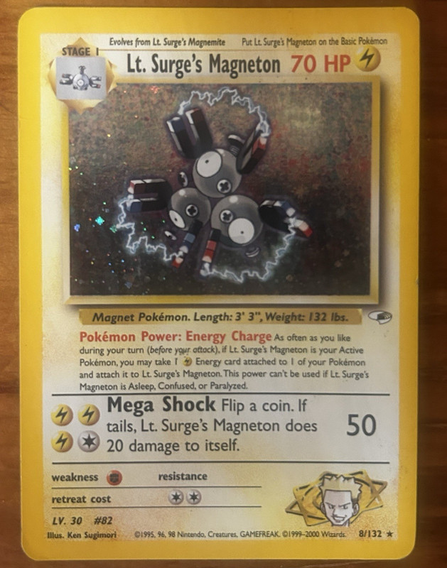 Pokémon TCG Lt. Surge’s Magneton 8/132 Gym Heroes Holo Rare English
