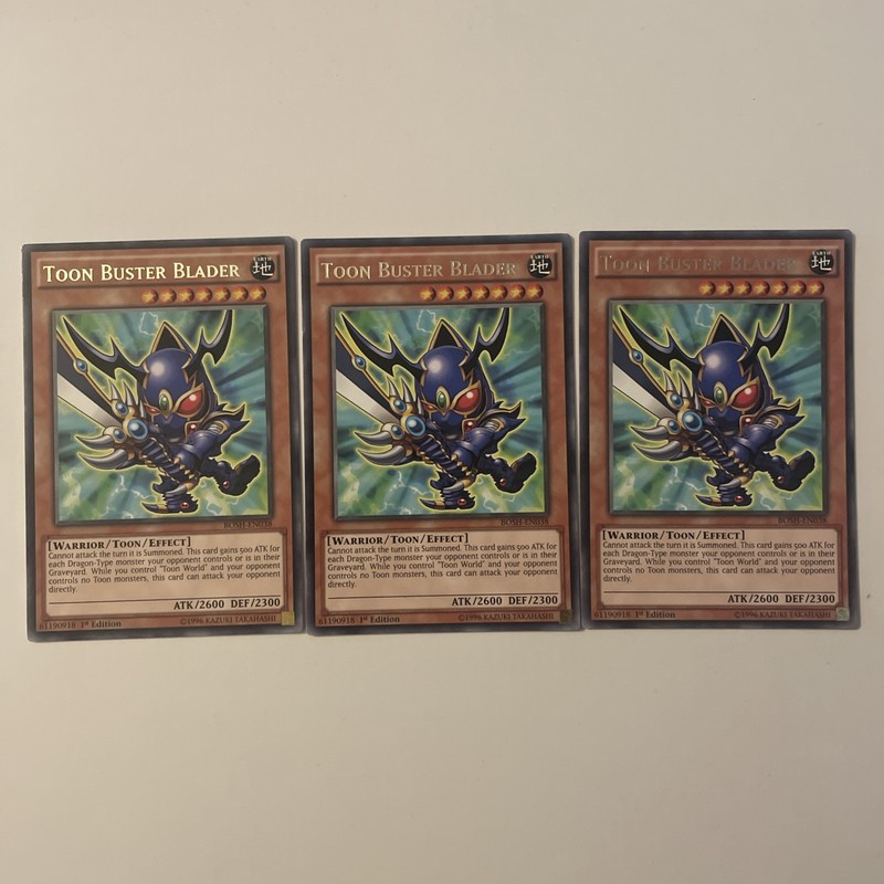 3x Toon Buster Blader BOSH-EN038 Yu-Gi-Oh! Playset