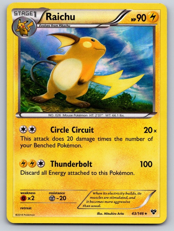 Raichu 43/146 XY Holo MP