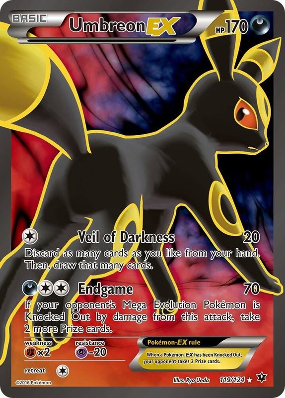 Umbreon EX (119/124) Ultra Rare Full Art NM Near Mint | XY Fates Collide