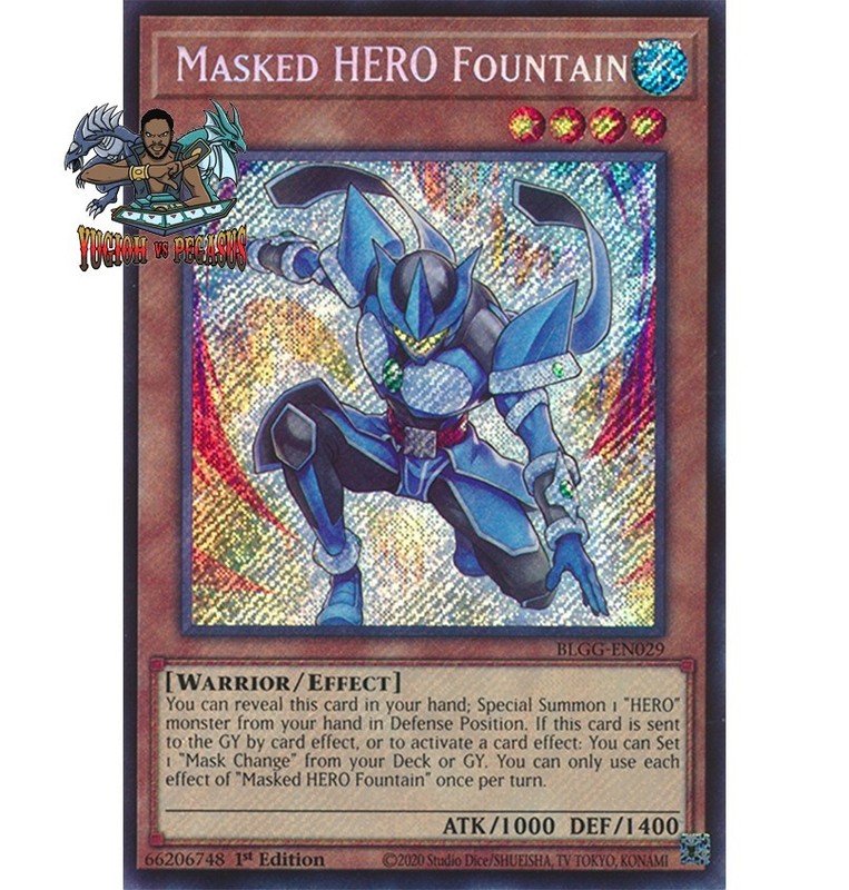 Yugioh! 1x Masked HERO Fountain BLGG-EN029 Secret Rare 1st Ed NM