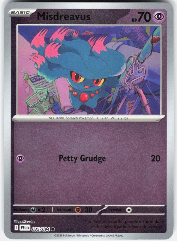 Misdreavus Reverse Holo ME02: Phantasmal Flames 035/094 NM Mousho