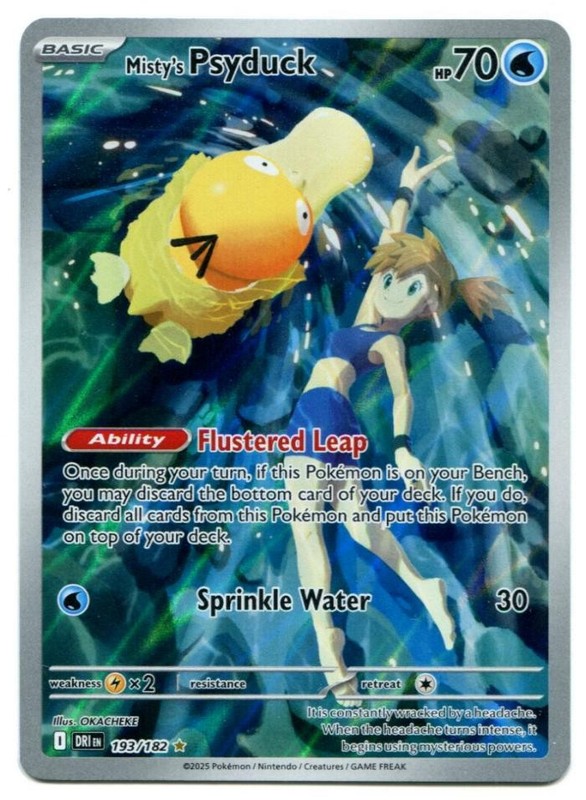 Pokemon Team Misty’s Psyduck Illustration Rare Destined Rivals 193/182 NM