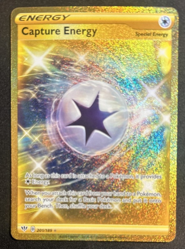 Capture Energy 201/189 MINT -Gold Ultra Rare Pokémon Card- Darkness Ablaze