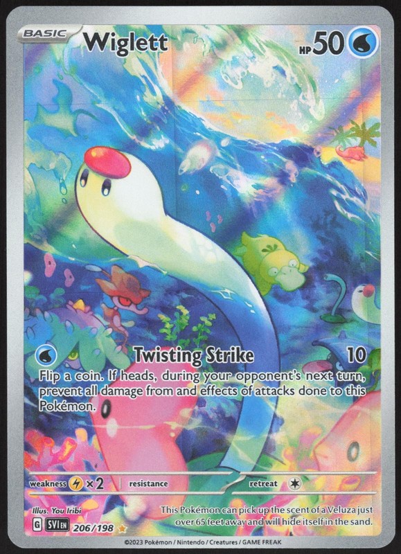 WIGLETT 206/198 ILLUSTRATION RARE SCARLET & VIOLET POKEMON NM
