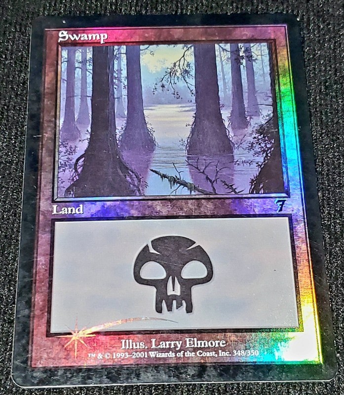7th Edition MTG FOIL Swamp 348 Magic The Gathering Played