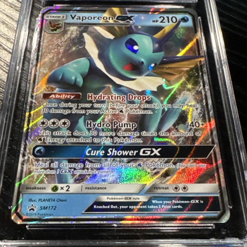 Vaporeon GX Pokémon (2019) Black Star Promos -SM172 Sm Holo - CGC NM/MINT+ 8.5 gallery