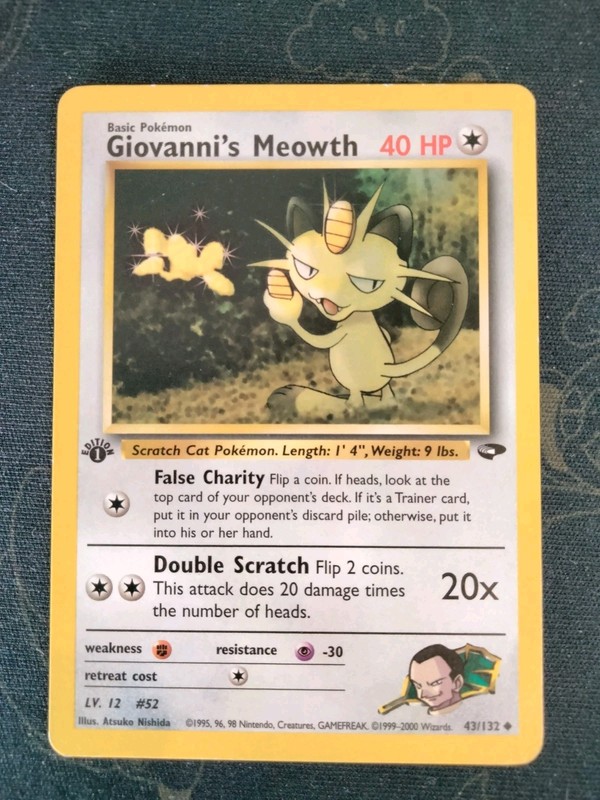 Giovanni’s Meowth 1st Ed. Pokemon Gym Challenge #43 2000