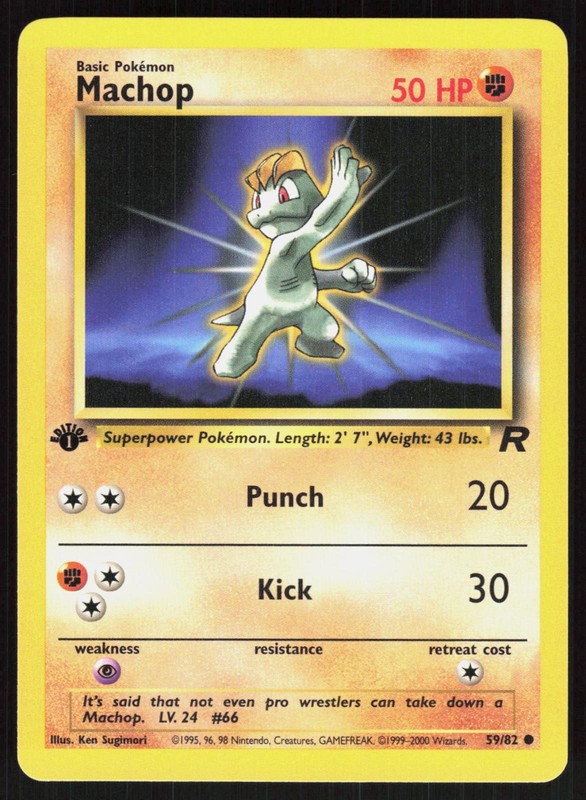 Machop 59/82 Common Team Rocket Pokemon NM 01-07-21