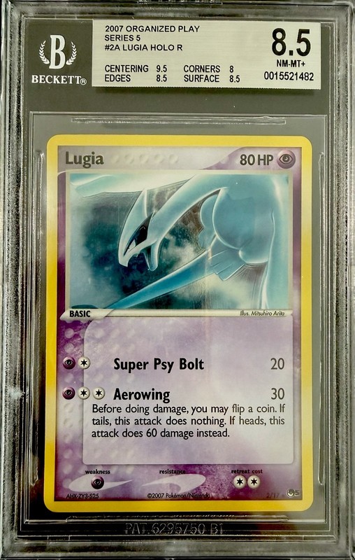 Lugia Holo #2/17 – 2007 Pokemon POP Series 5 – BGS 8.5 W/ Subs LOW POP!