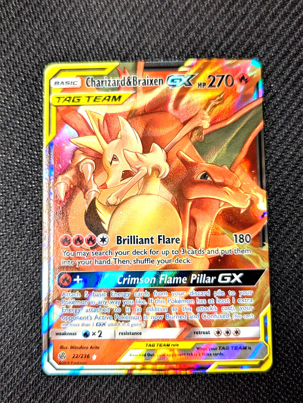 Charizard and Braixen GX Tag Team – Sun & Moon: Cosmic Eclipse – 22 – Near Mint