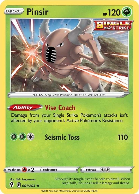 Pinsir (001/203) Rare NM SWSH07 SWSH07: Evolving Skies Pokemon TCG