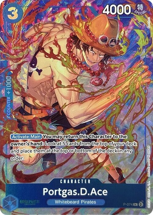 PORTGAS.D.ACE P-074 PREMIUM CARD COLLECTION BEST SEL. VOL. PROMO ONE PIECE (NM)