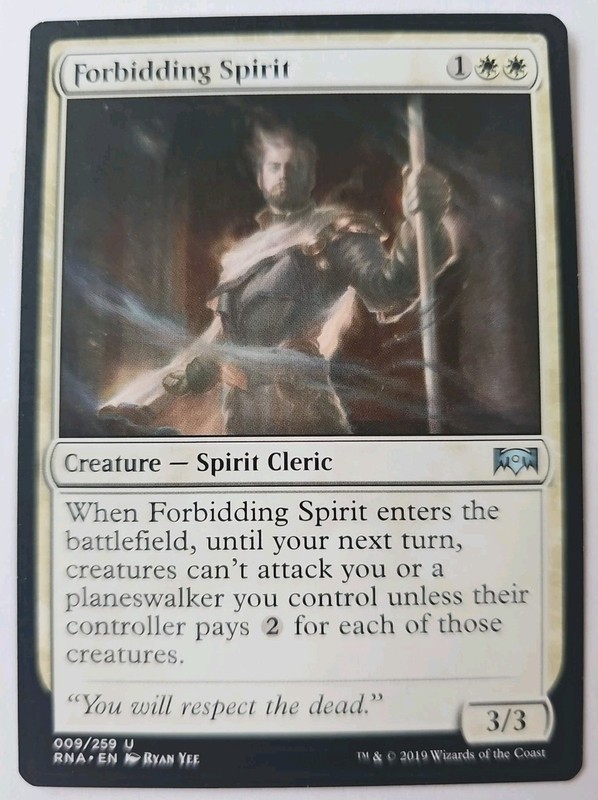 MTG Magic The Gathering Card Forbidding Spirit Creature Spirit Cleric White RNA