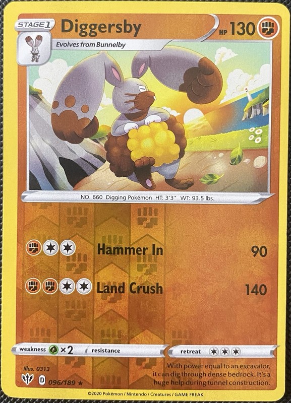 Diggersby 096/189 Swsh03: Darkness Ablaze Reverse Holo – Pokémon Card