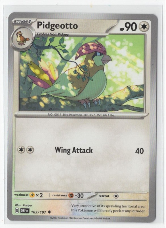 Pokemon Obsidian Flames 163/197 Pidgeotto