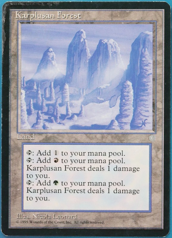 Karplusan Forest Ice Age VHP/DAMAGED Land Rare CARD (518605) ABUGames