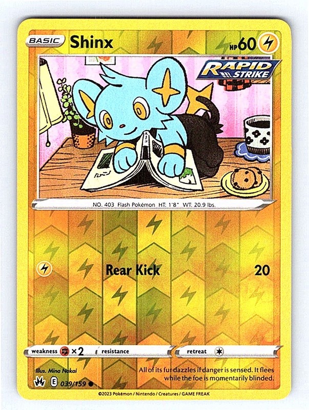 Shinx (39) Reverse Holo 039/159 SWSH: Crown Zenith Common NM