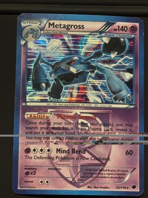 Metagross (Team Plasma) 52/116 Plasma Freeze Holo