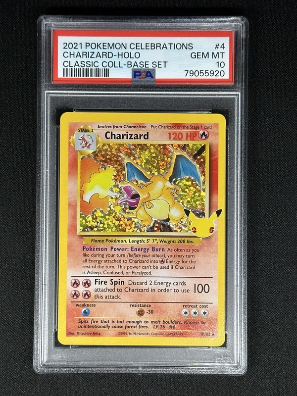 PSA 10 Charizard Celebrations Classic Collection Holo Base Set Pokémon 4/102