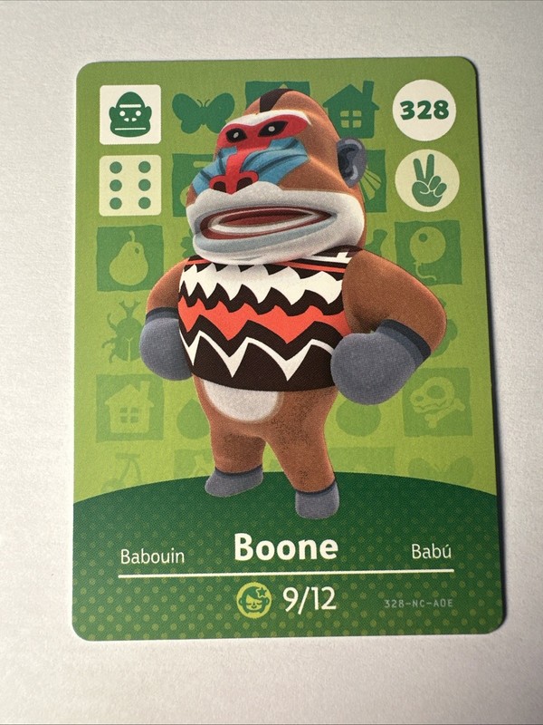 328 Boone Amiibo Card 328 Series 4 Animal Crossing Nintendo Switch NA Region