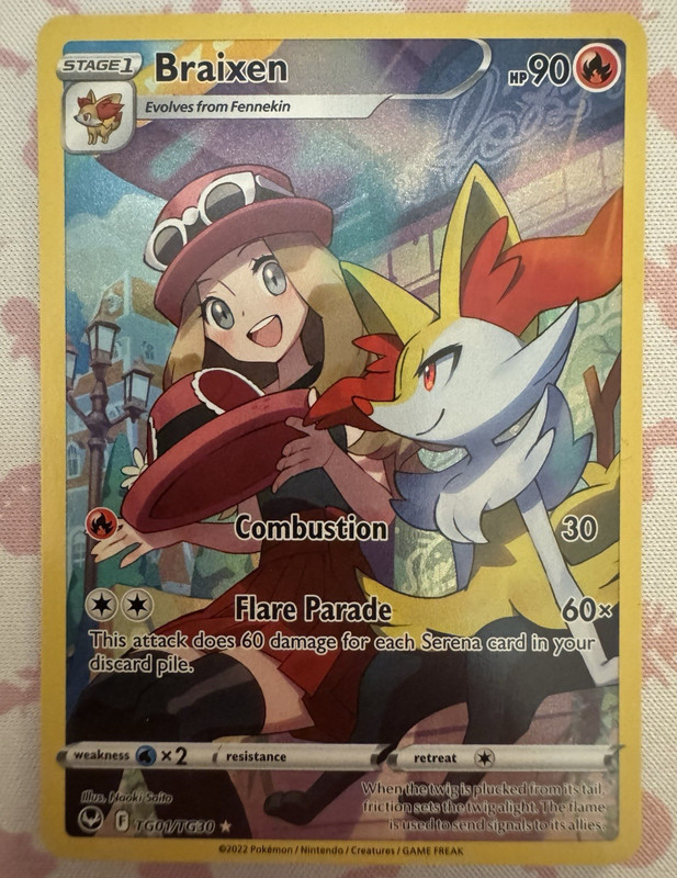 Pokemon TCG Braixen TG01/TG30 SWSH12 Silver Tempest TG UR Holo 90 HP EN
