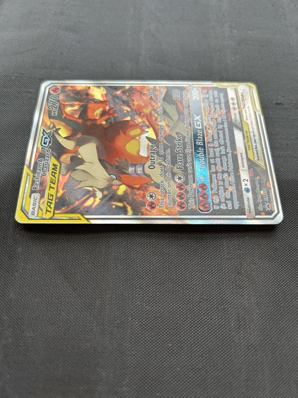 2019 Pokemon Reshiram & Charizard GX Black Star Promo Full Art #SM201 - NM gallery