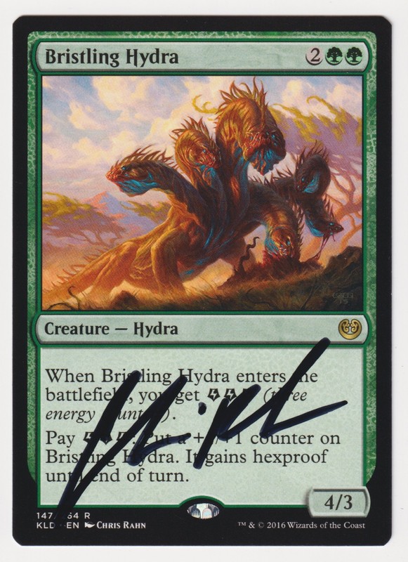 Signed Bristling Hydra LP Kaladesh Artist Chris Rahn 2016 WOTC MTG Magic Rare!