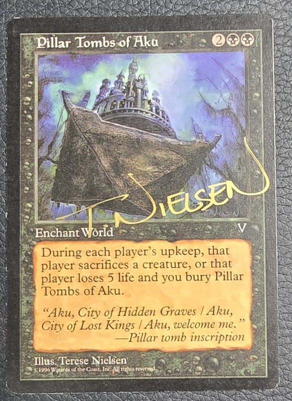 Signed Pillar Tombs of Aku MP Artist Terese Nielsen MTG Reserved List EDH