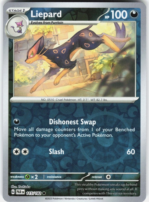 Liepard Reverse Holo SV04: Paradox Rift 115/182 NM Yoshioka