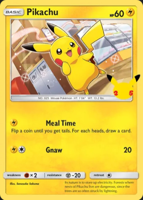 Pokemon 2021 Promo 25th Anniversary Special Edition Pikachu 25/25 NM/NP Regular