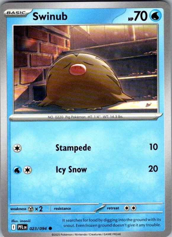 Swinub Phantasmal Flames 023/094 Common Pokemon Near Mint