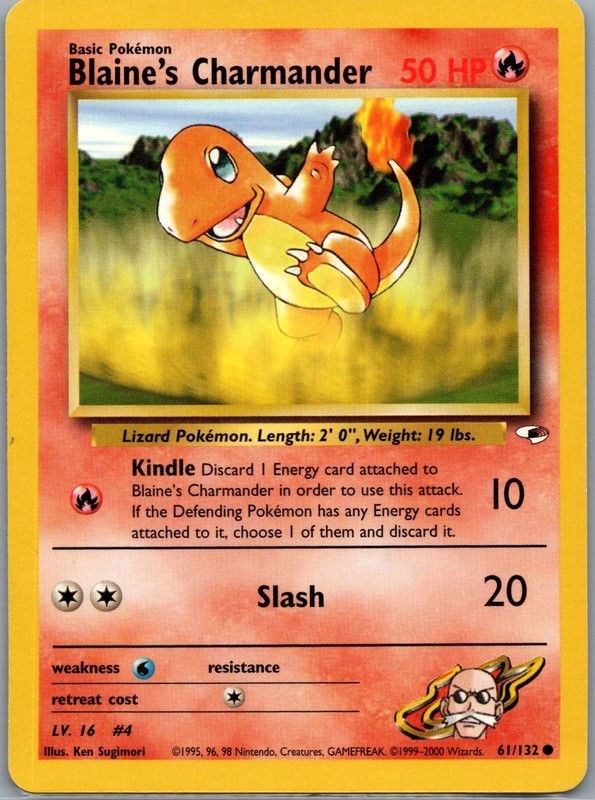 Blaine’s Charmander Common Unlimited Gym Heroes LP