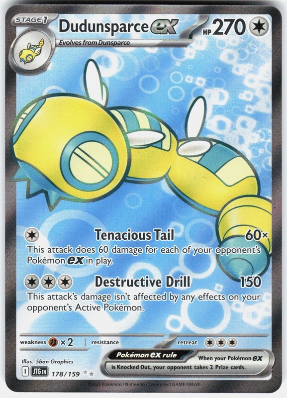 Dudunsparce ex Holo Ultra Rare SV09: Journey Together 178/159 NM
