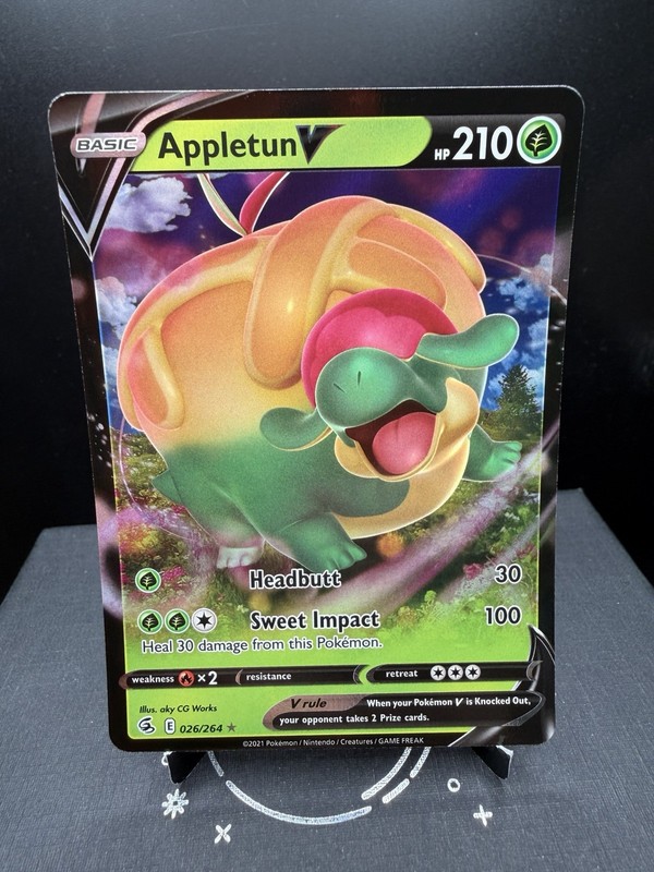 Pokemon TCG SWSH Fusion Strike Appletun V 026/264 Ultra Rare Holo NM