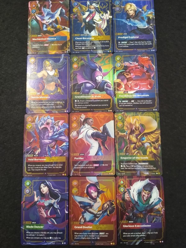 RIFTBOUND- SPIRITFORGED – LEAGUE OF LEGENDS-COMPLETE 12 CARD LEGENDS RARE FOILS