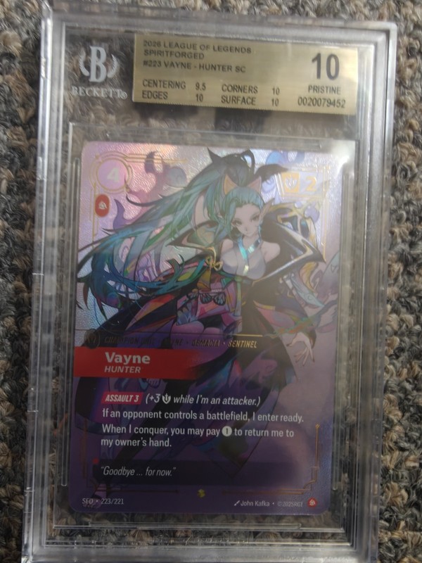 League of Legends Vayne Hunter Spiritforged Holo Pristine 10 BGS 2026