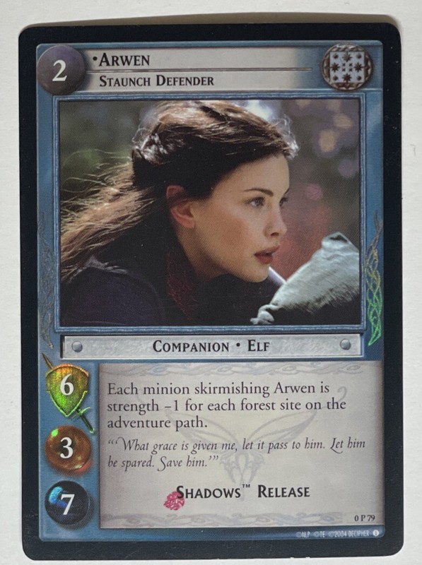 Lord of the Rings TCG – 0P28 Arwen Staunch Defender Shadows Release FOIL – M/NM