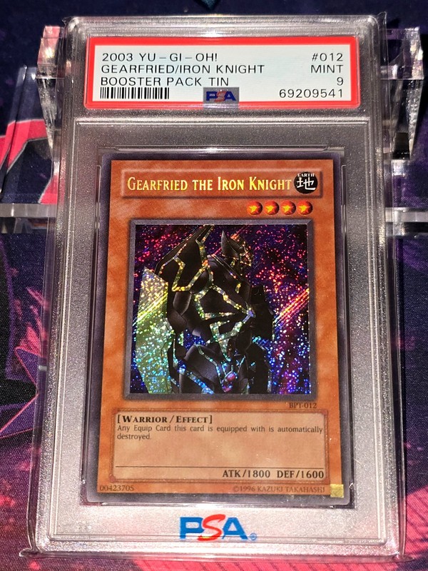 2003 Yu-Gi-Oh! Gearfried The Iron Knight BPT-012 Secret Rare – PSA Grade 9 MINT