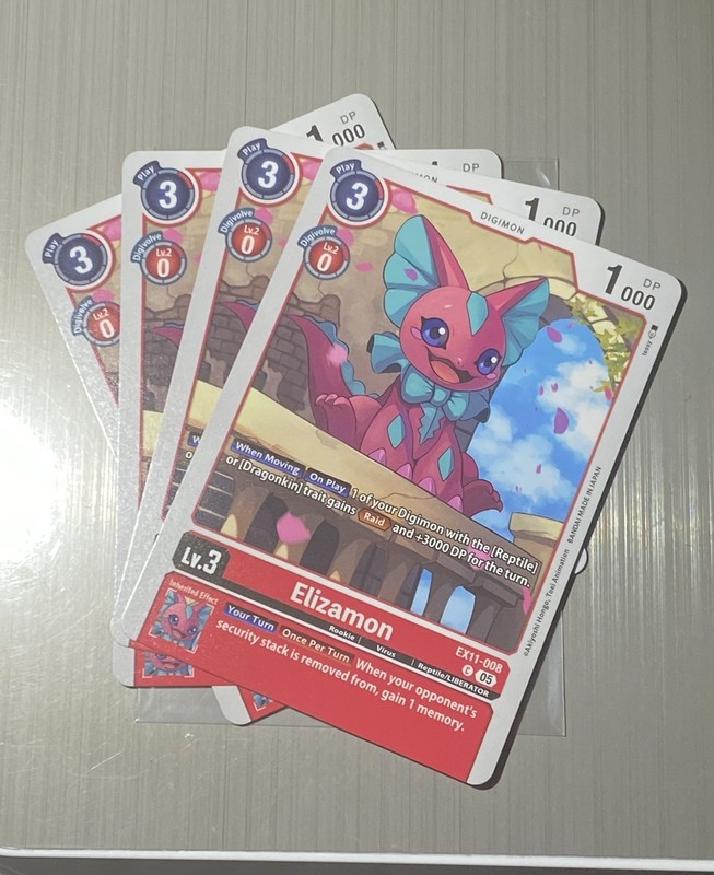 4X Digimon Card Game Elizamon EX11-008 Common NM