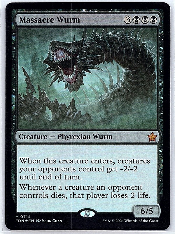 2024 Magic: The Gathering Foundations Massacre Wurm Foil Mythic #0714