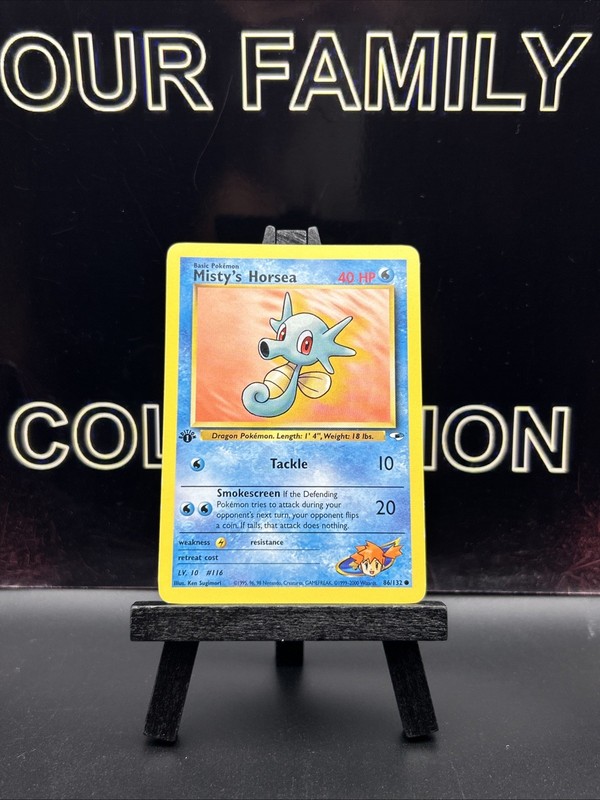 Pokemon TCG 1st Edition Gym Heroes Set Misty’s Horsea 86/132 Regular WOTC LP