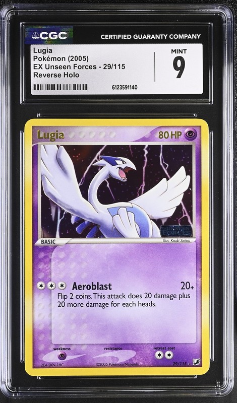 CGC 9 Lugia 2005 EX Unseen Forces 29/115 Reverse Holo STAMPED Pokemon Card