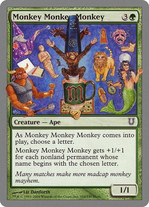 Monkey Monkey Monkey NonFoil Unhinged 104 NM MTG