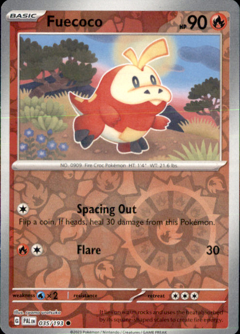 Fuecoco – Reverse Holo Common SV02: Paldea Evolved 035/193 NM ryoma uratsuka 202
