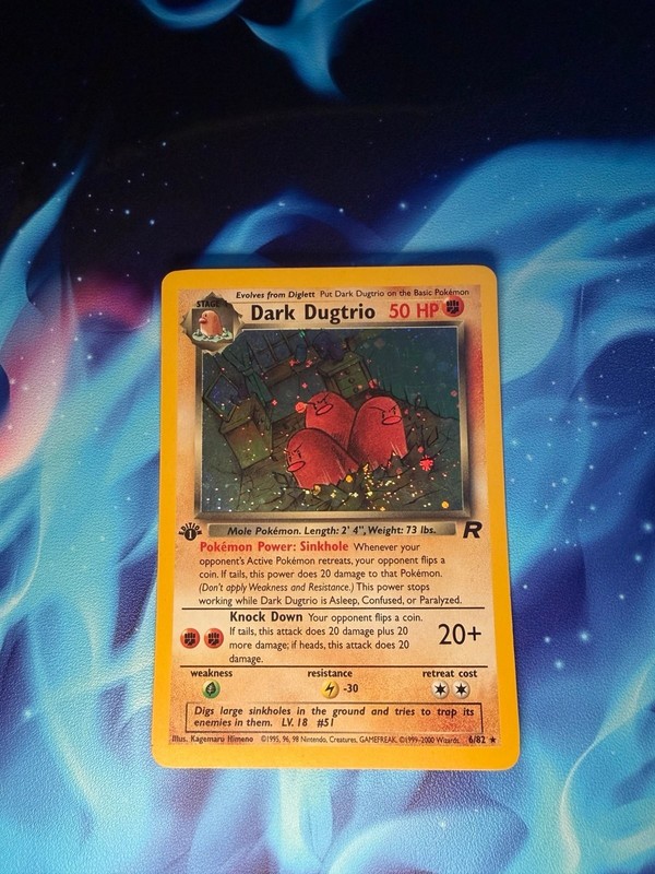 Pokemon 1st Edition Dark Dugtrio Holo 6/82 Team Rocket Near Mint WOTC