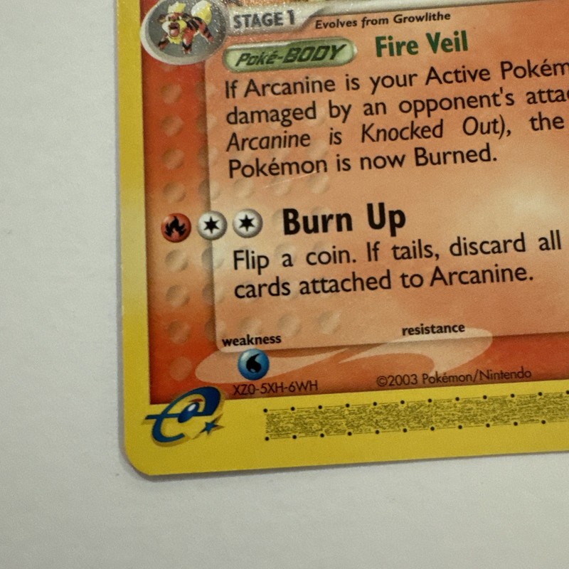 2003 Pokémon ARCANINE #15/100 EX Sandstorm Rare Regular TCG gallery