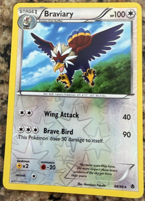 Braviary 88/98 Reverse Holo Rare NM/LP Pokemon Emerging Powers 2011 Stage 1