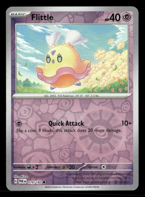 Flittle 079/182 C Paradox Rift Reverse Holo NM/M Pokemon